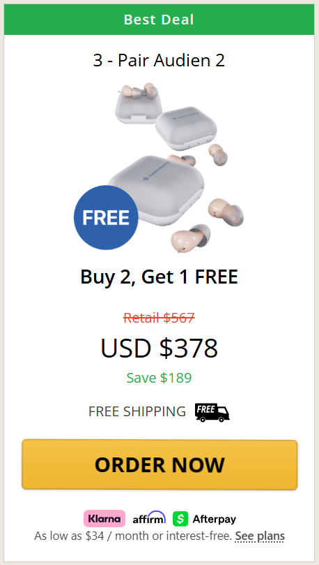Audien Hearing Aids pricing 2